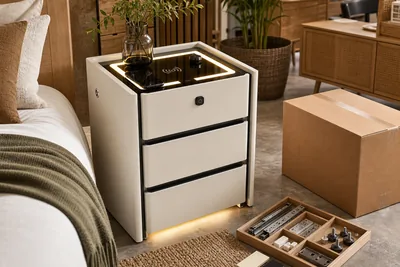Bedside pedestal retail display with spare parts planning for South African buyers